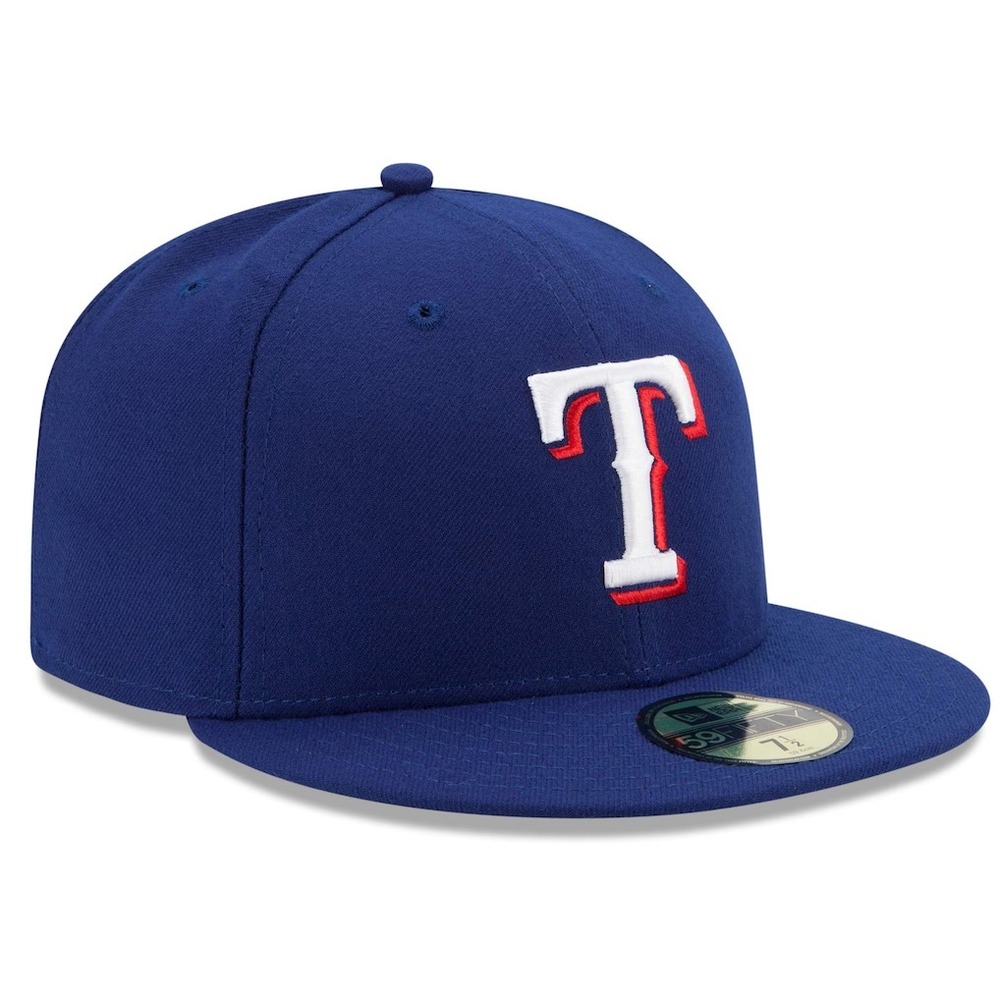 New Era Texas Rangers New Era Rangers 59Fifty Authentic Cap - Adult Royal 7 3/8 - Picture 3 of 5